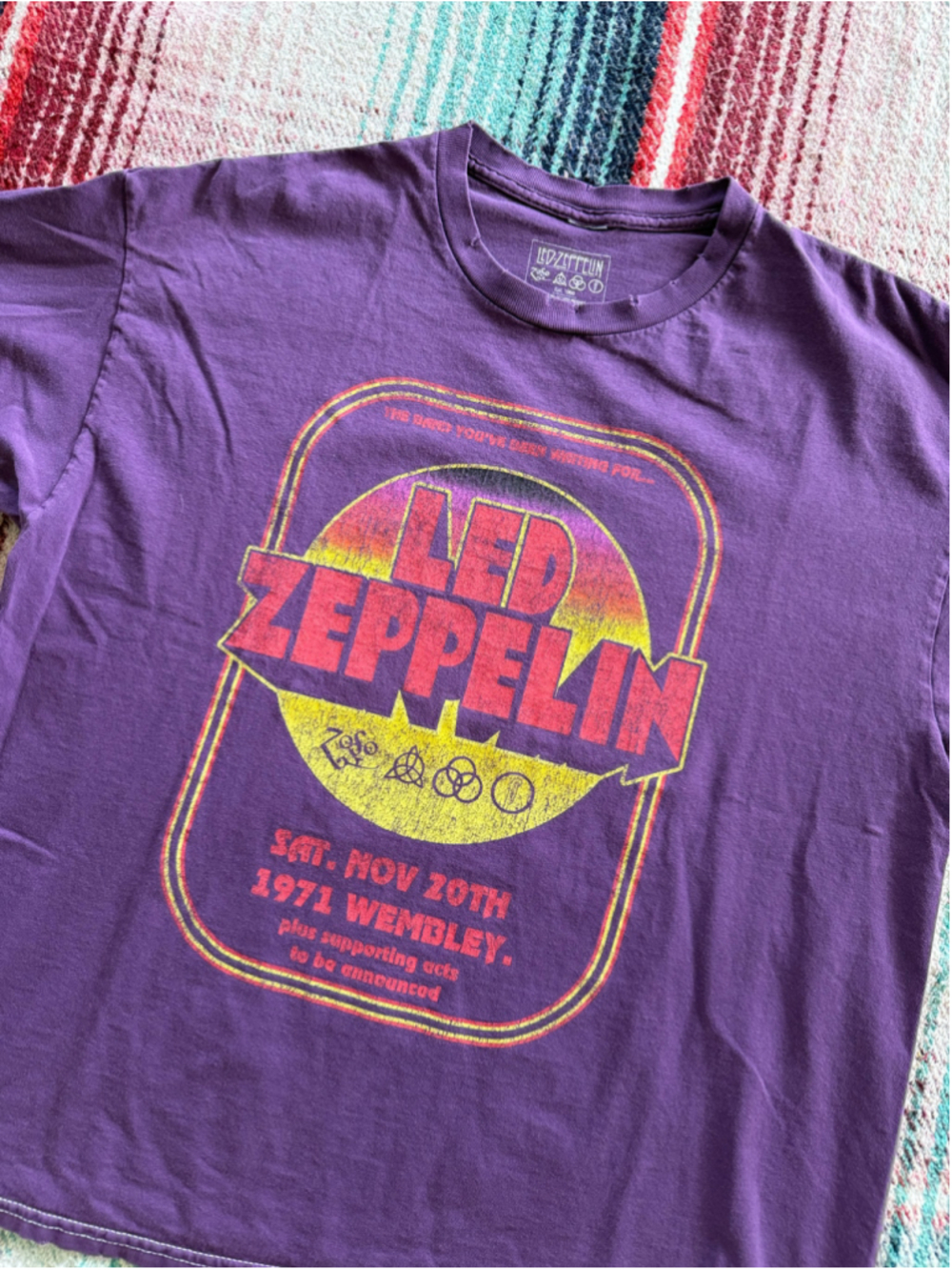 Led Zeppelin Purple Graphic Tee L